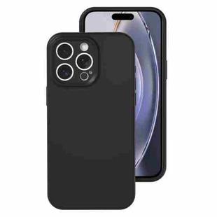 For iPhone 16 Pro Max Precise Hole Liquid Silicone Jelly Color Full Coverage Phone Case(Black)