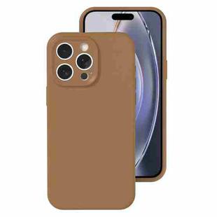 For iPhone 16 Pro Max Precise Hole Liquid Silicone Jelly Color Full Coverage Phone Case(Khaki)