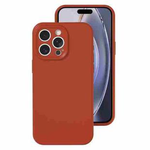 For iPhone 16 Pro Max Precise Hole Liquid Silicone Jelly Color Full Coverage Phone Case(Caramel Brown)