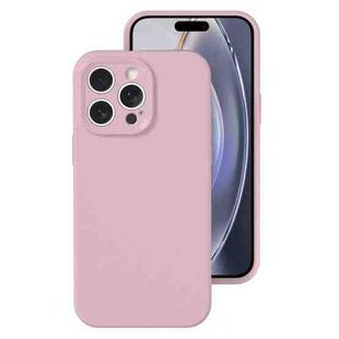 For iPhone 16 Pro Max Precise Hole Liquid Silicone Jelly Color Full Coverage Phone Case(Sand Pink)