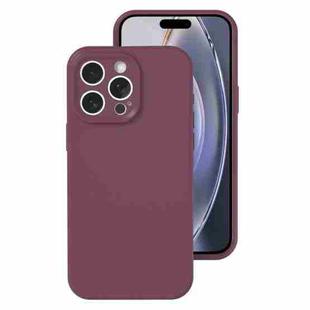 For iPhone 16 Pro Max Precise Hole Liquid Silicone Jelly Color Full Coverage Phone Case(Plum Colored)