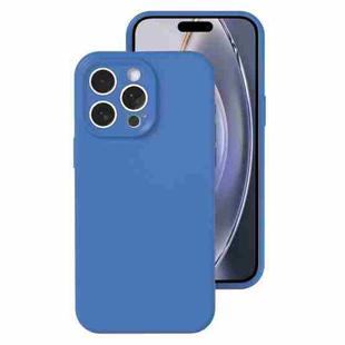 For iPhone 16 Pro Max Precise Hole Liquid Silicone Jelly Color Full Coverage Phone Case(Navy Blue)