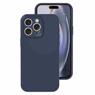 For iPhone 16 Pro Max Precise Hole Liquid Silicone Jelly Color Full Coverage Phone Case(Midnight Blue)