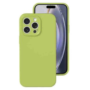 For iPhone 16 Pro Precise Hole Liquid Silicone Jelly Color Full Coverage Phone Case(Willow Green)