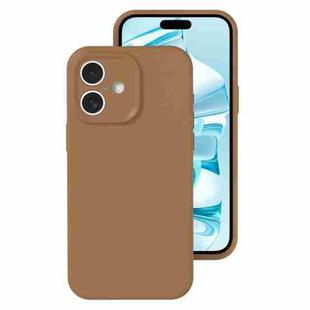 For iPhone 16 Plus Precise Hole Liquid Silicone Jelly Color Full Coverage Phone Case(Khaki)