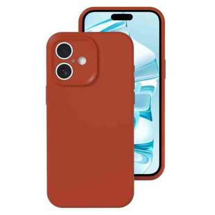 For iPhone 16 Plus Precise Hole Liquid Silicone Jelly Color Full Coverage Phone Case(Caramel Brown)