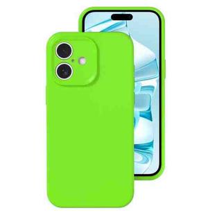 For iPhone 16 Plus Precise Hole Liquid Silicone Jelly Color Full Coverage Phone Case(Fluorescent Green)