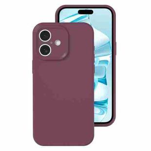 For iPhone 16 Plus Precise Hole Liquid Silicone Jelly Color Full Coverage Phone Case(Plum Colored)