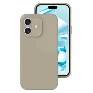 For iPhone 16 Precise Hole Liquid Silicone Jelly Color Full Coverage Phone Case(Rock Gray)