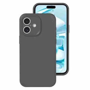 For iPhone 16 Precise Hole Liquid Silicone Jelly Color Full Coverage Phone Case(Carbon Gray)