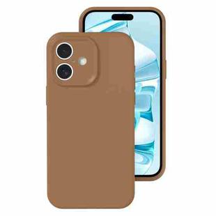 For iPhone 16 Precise Hole Liquid Silicone Jelly Color Full Coverage Phone Case(Khaki)