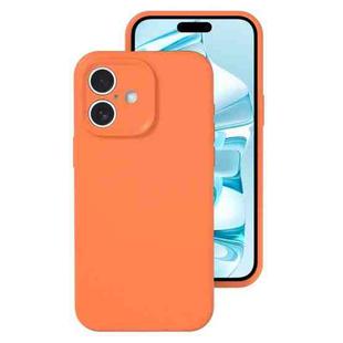 For iPhone 16 Precise Hole Liquid Silicone Jelly Color Full Coverage Phone Case(Sugar Orange Color)