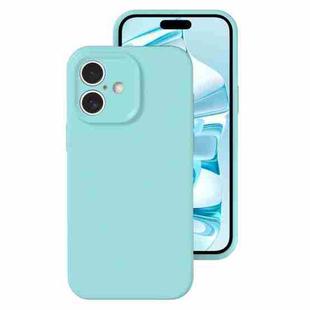 For iPhone 16 Precise Hole Liquid Silicone Jelly Color Full Coverage Phone Case(Glacier Blue)