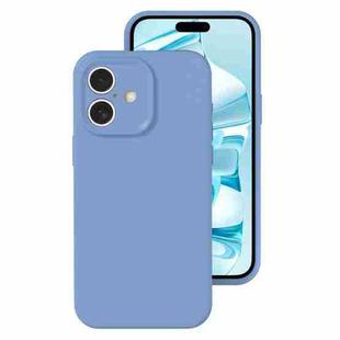 For iPhone 16 Precise Hole Liquid Silicone Jelly Color Full Coverage Phone Case(Thin Fog Blue)