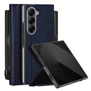 For Samsung Galaxy Z Fold7 5G DUX DUCIS Bril Series PU + TPU Phone Case with Pen Slot(Blue)
