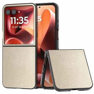 For Motorola Razr 60 Ultra PU Leather Black Frame Full Coverage Phone Case(Gold)