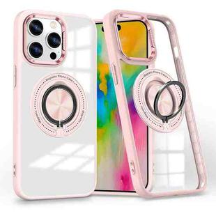 For iPhone 16 Pro Max Magnetic Rotating Ring Holder Phone Case(Pink)