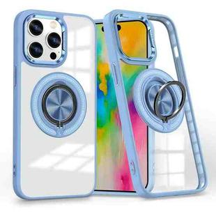 For iPhone 16 Pro Max Magnetic Rotating Ring Holder Phone Case(Light Blue)