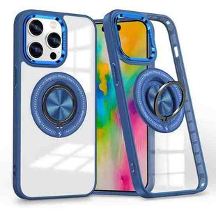 For iPhone 16 Pro Max Magnetic Rotating Ring Holder Phone Case(Dark Blue)