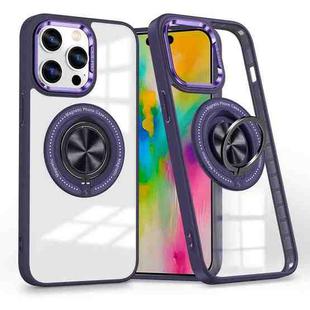 For iPhone 16 Pro Max Magnetic Rotating Ring Holder Phone Case(Dark Purple)