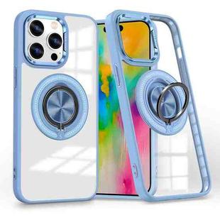 For iPhone 16 Pro Magnetic Rotating Ring Holder Phone Case(Light Blue)