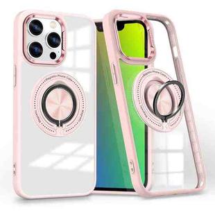 For iPhone 15 Pro Max Magnetic Rotating Ring Holder Phone Case(Pink)