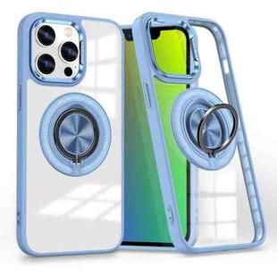 For iPhone 15 Pro Max Magnetic Rotating Ring Holder Phone Case(Light Blue)