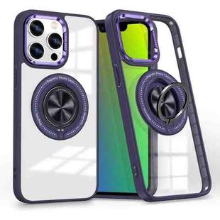 For iPhone 15 Pro Max Magnetic Rotating Ring Holder Phone Case(Dark Purple)