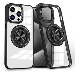 For iPhone 15 Pro Magnetic Rotating Ring Holder Phone Case(Black)