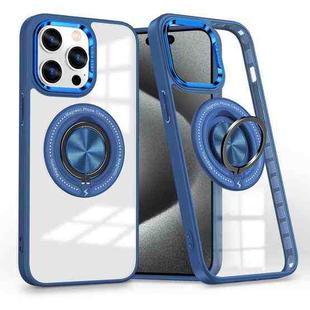 For iPhone 15 Pro Magnetic Rotating Ring Holder Phone Case(Dark Blue)