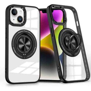 For iPhone 14 Magnetic Rotating Ring Holder Phone Case(Black)