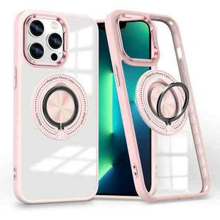 For iPhone 13 Pro Max Magnetic Rotating Ring Holder Phone Case(Pink)