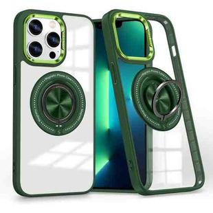 For iPhone 13 Pro Magnetic Rotating Ring Holder Phone Case(Dark Green)