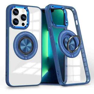 For iPhone 13 Pro Magnetic Rotating Ring Holder Phone Case(Dark Blue)