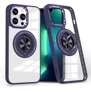 For iPhone 13 Pro Magnetic Rotating Ring Holder Phone Case(Dark Purple)