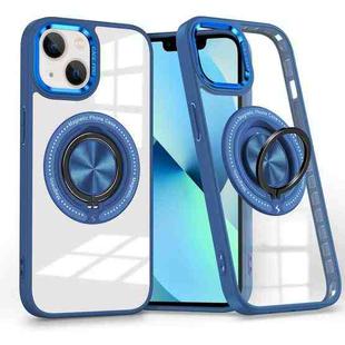 For iPhone 13 Magnetic Rotating Ring Holder Phone Case(Dark Blue)