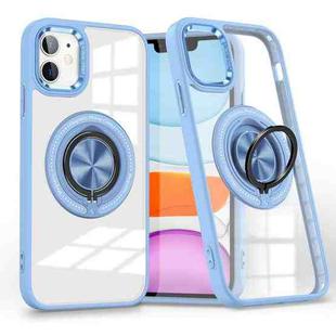 For iPhone 11 Magnetic Rotating Ring Holder Phone Case(Light Blue)