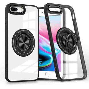 For iPhone 8 Plus / 7 Plus Magnetic Rotating Ring Holder Phone Case(Black)