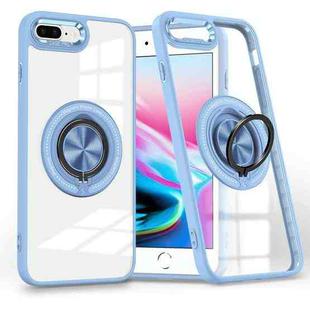 For iPhone 8 Plus / 7 Plus Magnetic Rotating Ring Holder Phone Case(Light Blue)