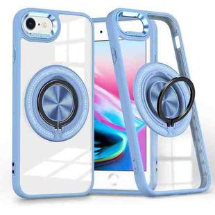 For iPhone SE 2022 / 2020 / 8 / 7 Magnetic Rotating Ring Holder Phone Case(Light Blue)