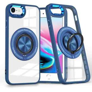 For iPhone SE 2022 / 2020 / 8 / 7 Magnetic Rotating Ring Holder Phone Case(Dark Blue)