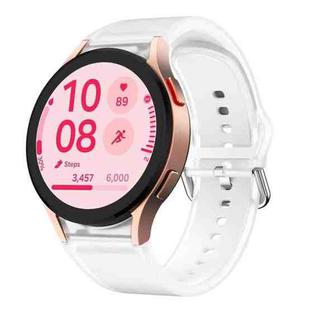 For Samsung Galaxy Watch FE 40mm Glacier Clear Two Color Silicone Watch Band(White)