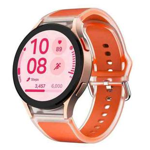 For Samsung Galaxy Watch FE 40mm Glacier Clear Two Color Silicone Watch Band(Orange)