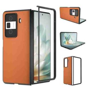 For Honor Magic Vs3 PU Leather Black Frame Full Coverage Phone Case(Orange)