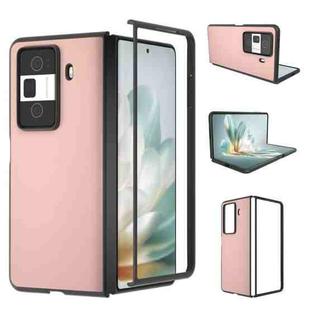 For Honor Magic Vs3 PU Leather Black Frame Full Coverage Phone Case(Light Pink)