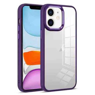 For iPhone 11 Colorful Armor Transparent Phone Case(Purple)