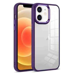 For iPhone 12 Colorful Armor Transparent Phone Case(Purple)