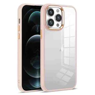 For iPhone 12 Pro Colorful Armor Transparent Phone Case(Pink)