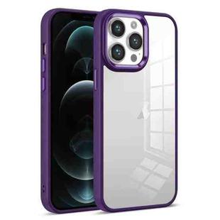 For iPhone 12 Pro Colorful Armor Transparent Phone Case(Purple)