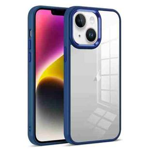 For iPhone 14 Colorful Armor Transparent Phone Case(Blue)